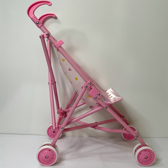 Disney Baby Doll Stroller Pink Satin Hearts Princess Doll Stroller - Picture 4 of 15